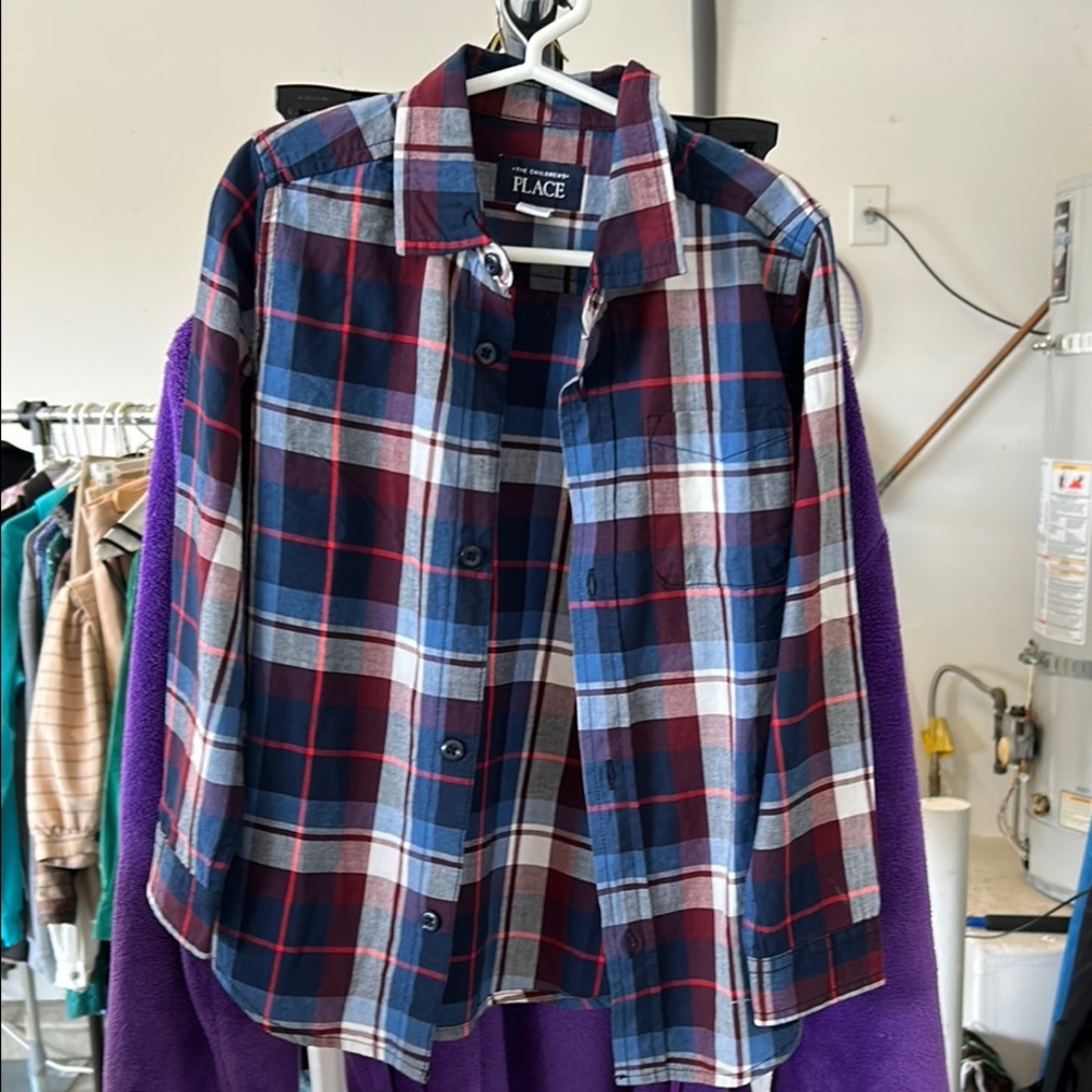 Plaid Button-Up Shirt